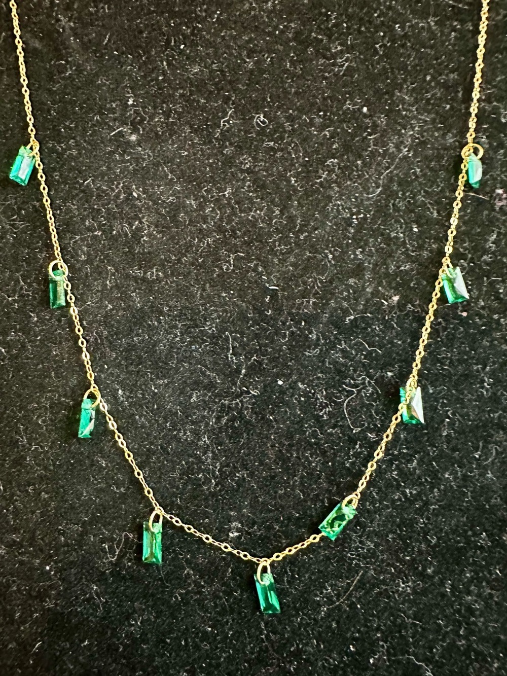 New 14K Solid Gold emerald necklace as diamonds by the yard Solid real 14K gold